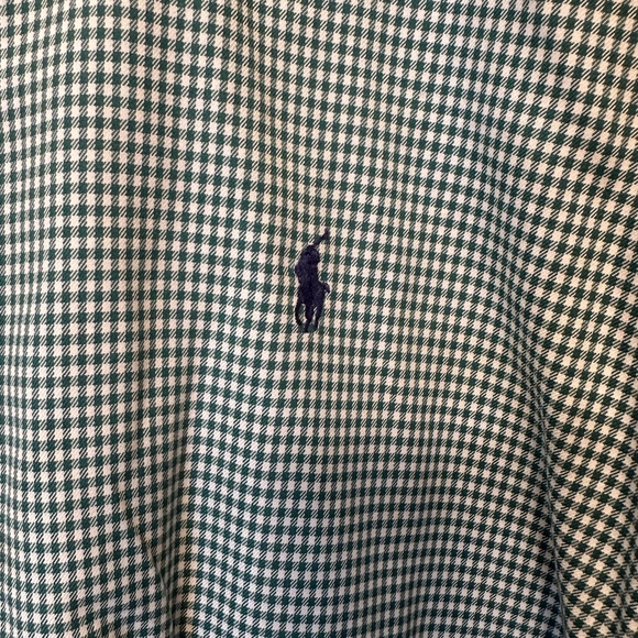 Ralph Lauren Golf Size Medium Green Gingham Check Button Down Shirt Classic Fit - Picture 3 of 7